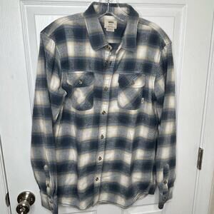 Vans Button Down Flannel Size M Tailored Fit Blue Gray